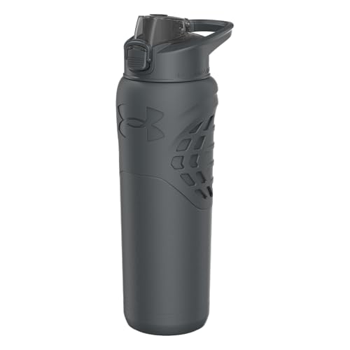Under Armour 24Oz Stainless Steel Water Bottle, Insulated, Carabiner Easy Carry Hook, Leak Proof, Kids & Adults, All Sports, Gym