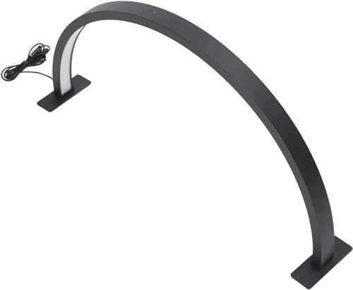 Cris Nails - Lámpara de escritorio curvada LED color negro, 3 colores/atenuación continua, para salones, maquillaje, manicura, oficina...