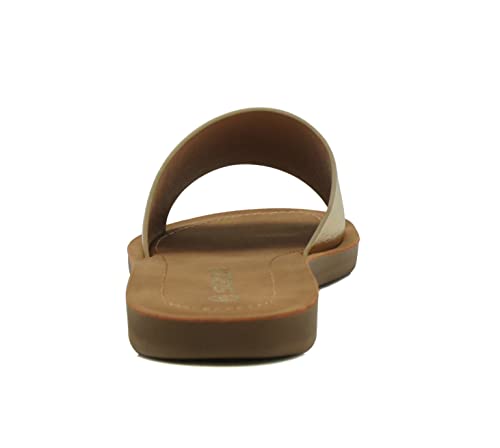 Image of Soda Shoes Efron-S Women Flip Flops Basic Plain Slippers Slip On Sandals Slides Casual Peep Toe Beach