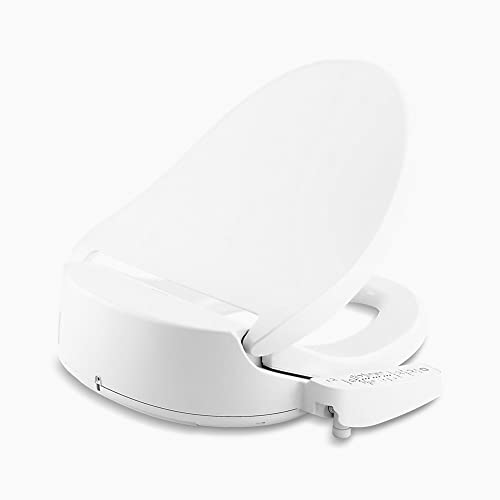 Kohler PureWash E580 Round Bidet Toilet Seat, White, Quiet-Close Lid Prevents Slamming,