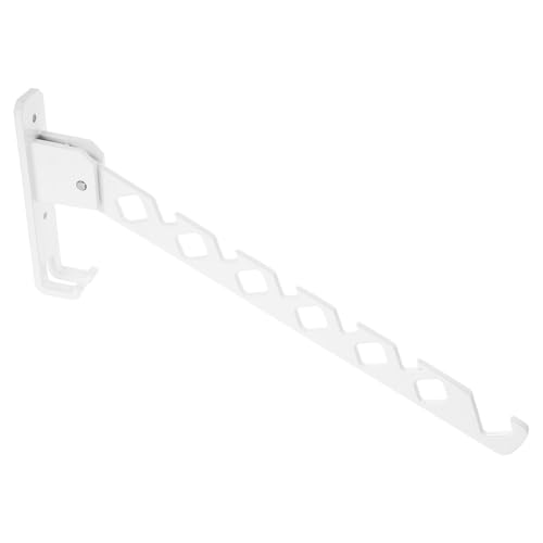 HINTRMENT Tendedero Plegable de Pared para Ropa Metálico, Color Marfil Perla, Ahorro de Espacio para Dormitorio y Lavandería, Gancho Antideslizante para Colgar Prendas, Secado Interior