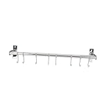 FUNNETOYU Soporte de Cocina de Acero Inoxidable Barra Colgante Ganchos Antióxido Organizador de Utensilios Montado Pared para Cocina Moderna y Multifuncional