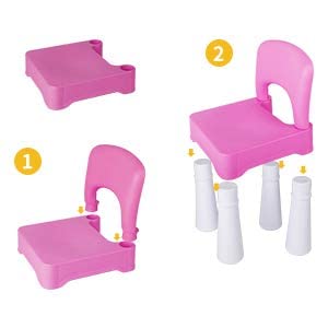 Burgkidz Plastic Kids Chair, Durable And Lightweight, 9.3" Height Seat, Indoor Or Outdoor Use (Pink) #TOP7