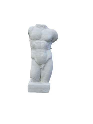 OUTLET DEL GIARDINO Busto Romano In Polvere Di Marmo Idea Regalo Statua Torso Nudo - Altezza 54 Cm - Base 19 X 14 Cm - Peso 21 Kg