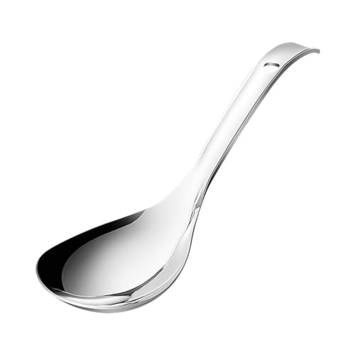 Kichvoe - Kichvoe Stainless Steel Rice Spoon - Non-Stick Cooking Spoon Elegant Silver Serving Scoop for Home Restaurant and Hotel Use - 9.25X2.6X1.57 Inches