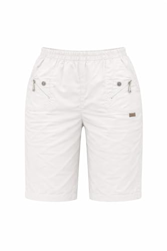 Image of Women's Cherry Berry Shorts - Ladies Plain Stretch Fit | Pull On Elasticated Waist | Summer Short Pants Plus Size | UK 10-24 (UK, Numeric, 16, Regular, Regular, White)