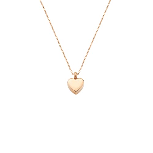 Oaktree Memorials Heart Cremation Necklace, Urn Pendant, Urn Necklace for Ashes, Necklace Urn, Necklace Urn for Ashes, Cremation Jewelry, Stainless Steel, 18K Gold Plated (Rose Gold)