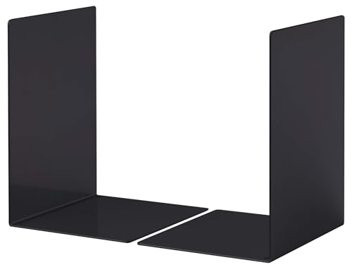 Durable 324401 Apoya-libros Metal L, set de 2, negro