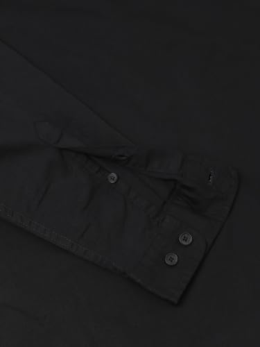 Image of Dennis Lingo Men's Cotton Solid Slim Fit Mandarin Collar Full Sleeves Casual Shirt