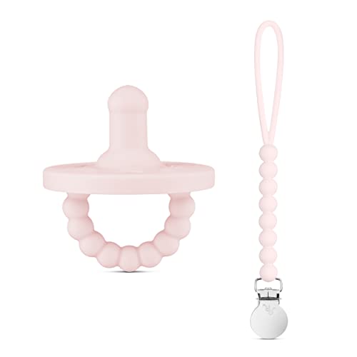 Image of Ryan & Rose Cutie PAT Pacifier Stage 1 and Cutie Clip Judy (Pink)
