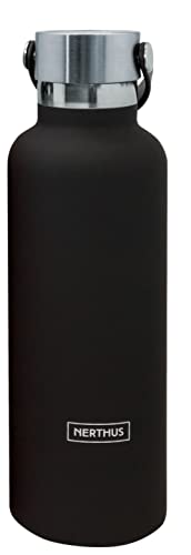 NERTHUS FIH 720 Botella Termo Tapon Asa Doble Pared para frios y Calientes Diseño Coral de Acero Inoxidable 750 ml Libre de BPA, 18/8