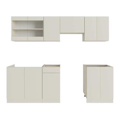 Vicco Mueble de Cocina R-Line, Beige, 240 cm, ET Roble - imagen 8