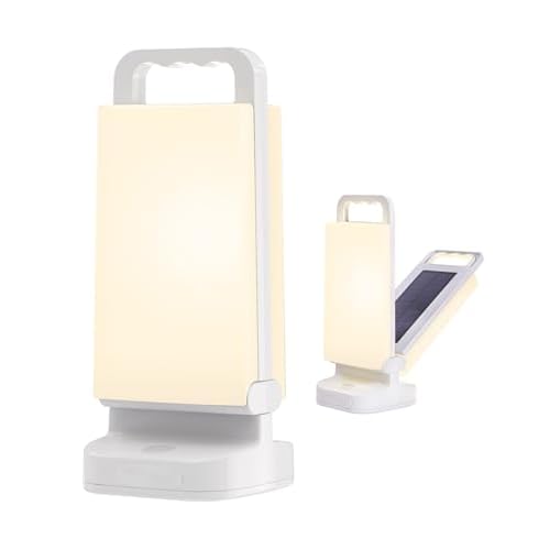 Solar Camping Lantern 6000mAh, USB Rechargeable Camping Light & Power Supply, Dimmable LED Night Lamp with Up to 80Hrs Runtime, Survival Gear for Emergency, Hurricane, Hiking & Outdoor, Indoor Use