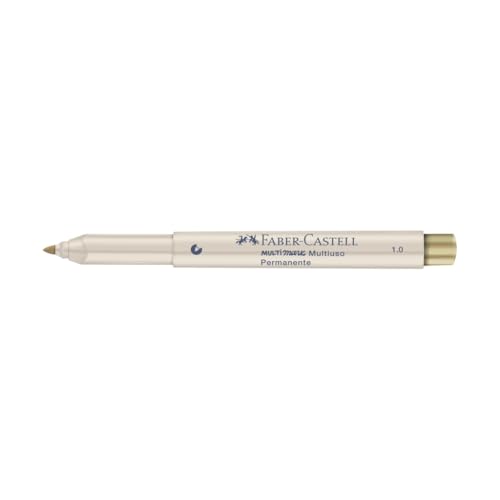 Marcador MultiMark Multisuperfície Permanente Faber-Castell - Prata e Ouro, 1.0 (1 pacote c/ 6 estoj