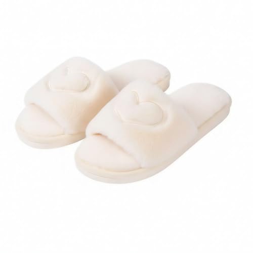 Chinelo Pantufa Slide Aberto Quarto Feminina Flexível Luxo (OFF WHITE, BR, Adulto, Numérico, 36)