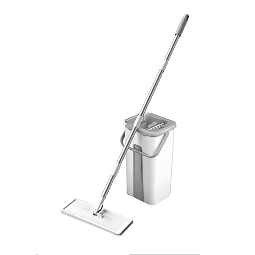 X-Institute Squeeze Mop mit Eimer Waschbares Mikrofaser-Pad Haushalt Bodenwischer Squeeze Mop Set für Nass- und Trockengebrauch Boden für Wand Küche Zuhause – Bild 6