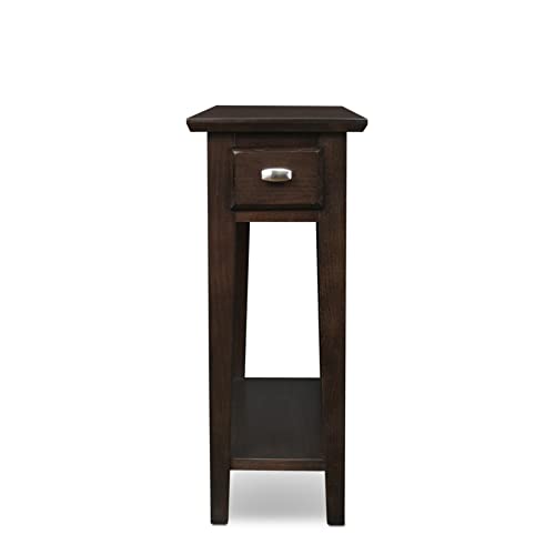 Leick Chairside End Table | Narrow Recliner Side Table | Solid Wood 10 Inch Wide | Hand Applied Cherry Finish #TOP3