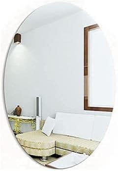 LUBELA Flexible Mirror Sheets Self-Adhesive Plastic Mirror Flexible Mirror Sheets Tiles Non-Glass Mirror Stickers for Home Decoration (Oval Shape) (MEDIUM SIZE) 20 * 30 (a)