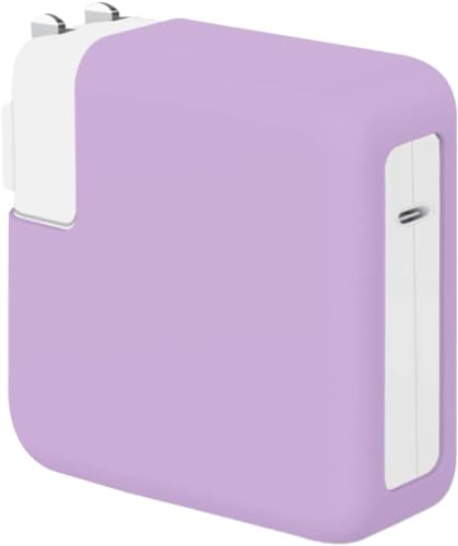 Image of Techmount Silicone Protective Cover for 29W /30W /35W MacBook Adapter Compatible with MacBook Air M2 M1 13 inch Models A2681 A2337 A2179 2020 (NOT FIT with Any Other Adapter) (Purple)