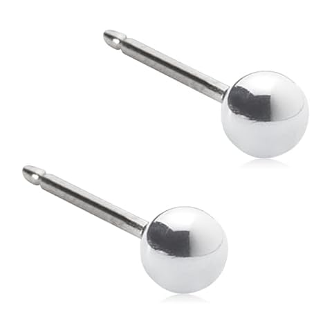 Blomdahl | Hypoallergenic | Silver Titanium Ball Stud Earrings | Best Choice For Sensitive Ears Cover