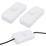 2Pcs Inline Light Switch for Lamps,250V 2A White Light Switch Use Inline 2 or 3 Core Round or Flat Wire for Small Appliance,for Home,School,Office Desk Lamp/Light/Bulb
