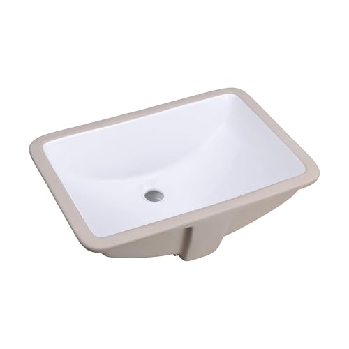 Évier de salle de bain rectangulaire blanc encastrable de 45,7 cm pour vasque de toilette