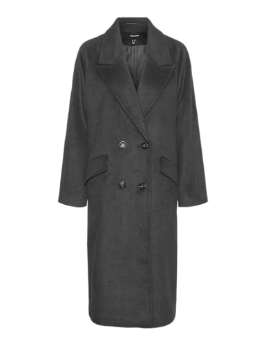 VERO MODA Vmharper Ga Noos - Abrigo largo de lana, Gris oscuro, M