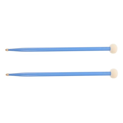 Par de baquetas para timbales con cabeza de fieltro y cuerpo de arce para instrumentos de percusión, color azul miniatura 1