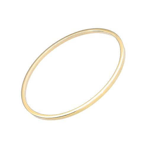 Lucchetta - Bracelet Rigide Jonc Or Jaune 9 carats - 4.3gr - Large 22 cm, Bracelets d'Or pour Femmes Filles, Made in Italy Certifié