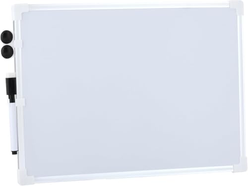 Image of BeFunky Multipurpose White Board with 1 Magnetic Black Marker and 2 Magnets | Heavy & Durable Dual Side Aluminium Boundaries for Kids & Adults | Use in Schools, Home, Office (25 CM X 35 CM)
