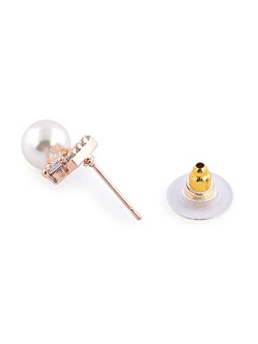 Cubic Zirconia Brass Stud Earring Women-ZPFK10392
