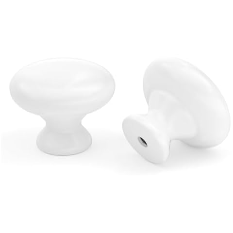 goldenwarm 10 Pack Glossy White Cabinet Knobs Cover