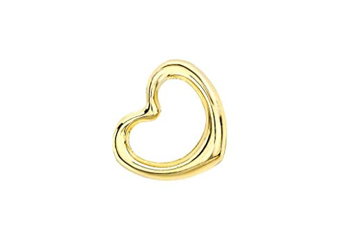 Image of Genuine 9ct Yellow Gold Heart Slider Pendant