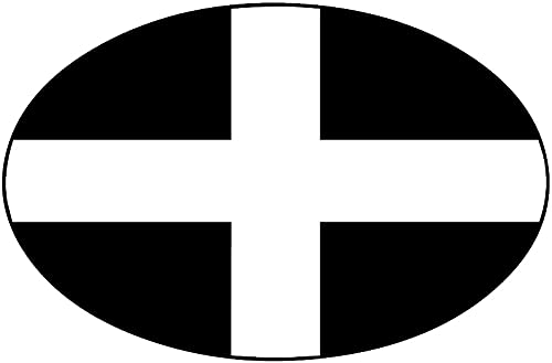 1st-Class-Designs Cornish Oval Sticker Decal Large 8 x 5 Inches Simply Peel And Stick