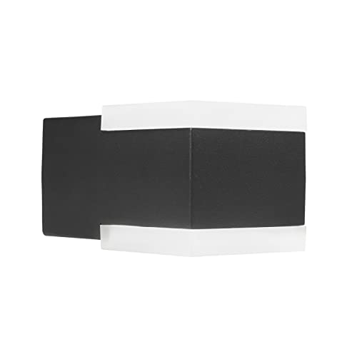 Smartwares Design-Außenwandleuchte Black Outdoor - 8 W - 440 lm - Warmweißes Licht - Auf-/Ab-Beleuchtung - Aluminium - IP44