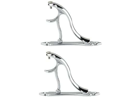 Image of Ferio Heavy Curtain Bracket and Holder for Door and Window Acceessories for Home Decor 1 Inch Rod Chrome Finish Set of 3