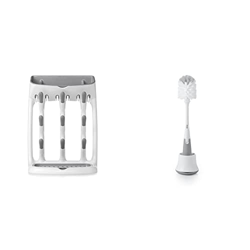 Image of OXO Tot Bottle Brush, Drying Rack Combo Set for Baby Bottles