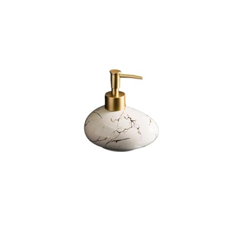 Marble-Patterned Ceramic Soap Dispenser