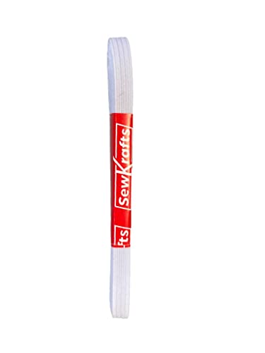 Sewkrafts Braided Elastic Band 1/4-Inch By 3-Yard, White, Elastic Cord, Strap For Sewing And Crafting, Elastic For Diy Projects #TOP2