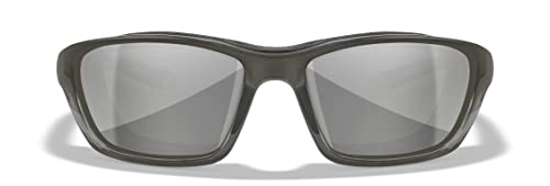 Wiley X Brick Sunglasses, ANSI Z87 Safety Glasses for Men and Women, UV Eye Protection for Shooting, Fishing, Biking, and Extreme Sports, Crystal Metallic Frames, Silver Flash Lenses2