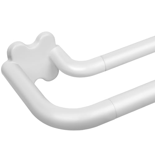 USFOOK Double Wrap Around Curtain Rods 32 to 58 White Window Treatment Rod
