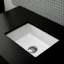 Lacava Under-counter porcelain lavatory with an overflow, 17W, 12D, 6H White Cube