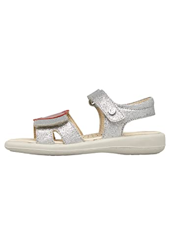 Sandales en cuir pailleté Naturino Orping argent 27 pour fille