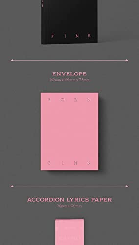 BLACKPINK BORN PINK 2nd Album BOX SET Version CD+Photobook+Accordion Lyrics Paper+Large Photocard+Postcard+Instant Film+Selfie Photocard+Tracking (PINK Version)