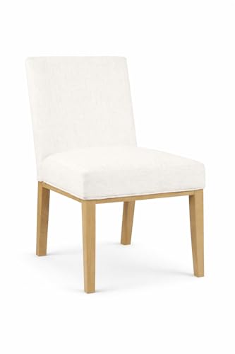 HomePop Kolbe Upholstered Dining Chair - Stain-Resistant Woven Fabric, 19.5' Seat Height, Ideal for 29-31 Inch Tables (Single Pack)