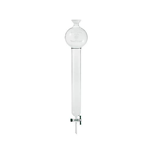 Chemglass CG-1202-33, Chromatography Column, 2.5" ID, 12" Effective Length, 4mm PTFE Stopcock, 1000mL Resrvoir, 35/20 Joint
