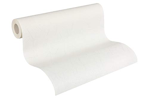 A.S. Création Paintable Non-Woven Wallpaper 10.05 x 0.53 m Made in Germany 571212 5712 White - 12, Weiß, Überstreichbar, 53 x 1005 cm