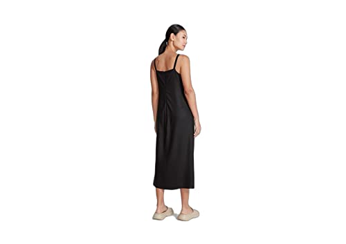 Vestido Básico Midi Evasê Sarjado Preto XP
