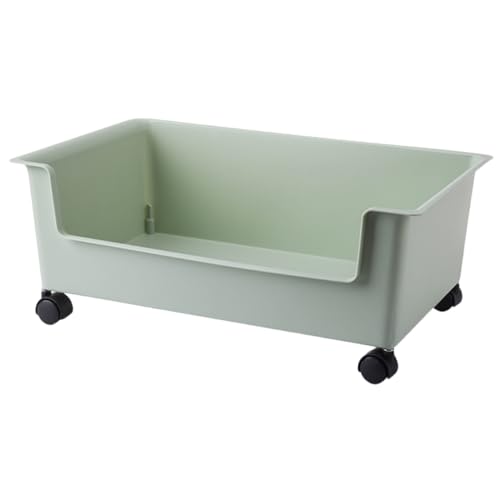 Organizador de libros verde claro COLLBATH, mueble de plástico con ruedas 2