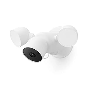 Google Nest Cam with Floodlight – Outdoor Camera – Floodlight Security Camera, White, 1 Count (Pack of 1)